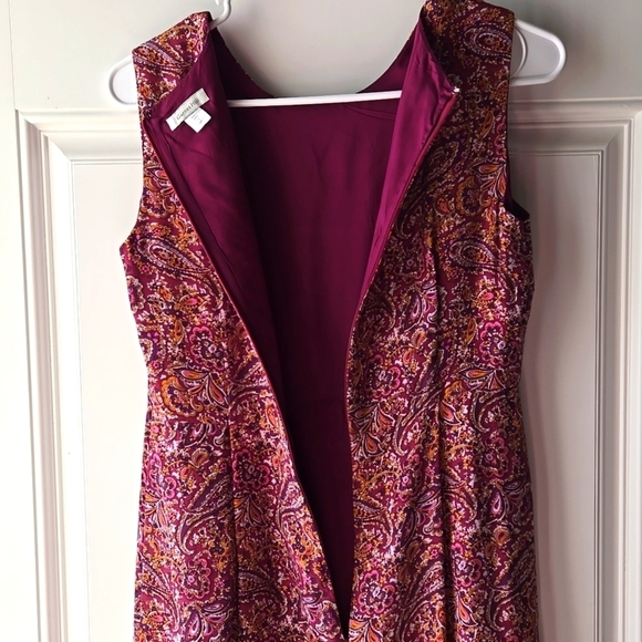 Garnet Hill 100% Silk Paisley Midi Dress - Picture 5 of 8
